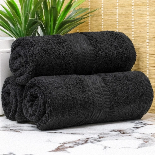 GRUBY RĘCZNIK KĄPIELOWY 50x100cm 550g/m2 PREMIUM CHŁONNY CZARNY