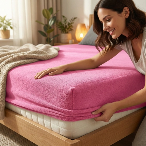 PRZEŚCIERADŁO FROTTE 100X200 Z GUMKĄ GRUBE POLSKIE RÓŻ