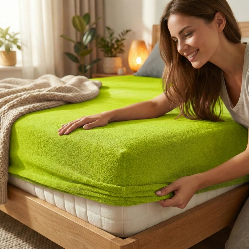 PRZEŚCIERADŁO FROTTE 100X200 Z GUMKĄ GRUBE POLSKIE ZIELONY