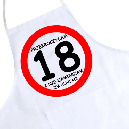 FARTUCH KUCHENNY NADRUK URODZINY 18 OSIEMNASTKĘ