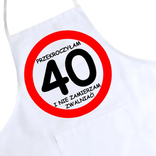 FARTUCH KUCHENNY NADRUK URODZINY 40 CZTERDZIESTKĘ