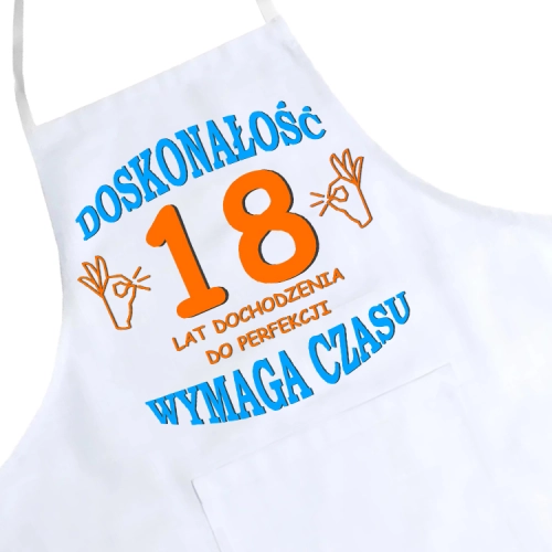 FARTUCH KUCHENNY NADRUK URODZINY 18 OSIEMNASTKĘ