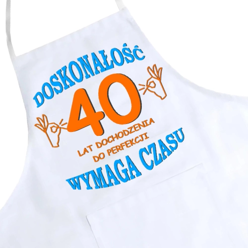 FARTUCH KUCHENNY NADRUK URODZINY 40 CZTERDZIESTKĘ