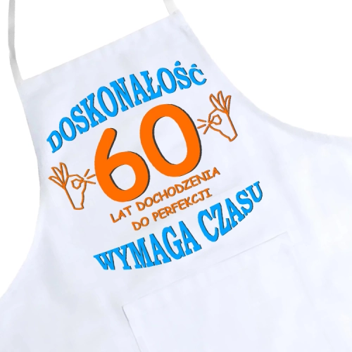FARTUCH KUCHENNY NADRUK URODZINY 60 SZEŚĆDZIESIĄTKĘ
