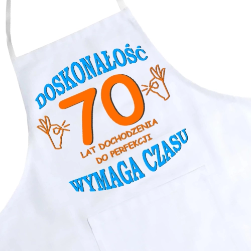 FARTUCH KUCHENNY NADRUK URODZINY 70 SIEDEMDZIESIĄTKĘ