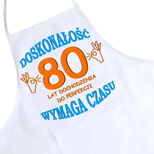FARTUCH KUCHENNY NADRUK URODZINY 80 OSIEMDZIESIĄTKĘ