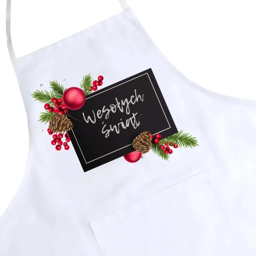 FARTUCH KUCHENNY ŚWIĄTECZNY PREZENT Z NADRUKIEM