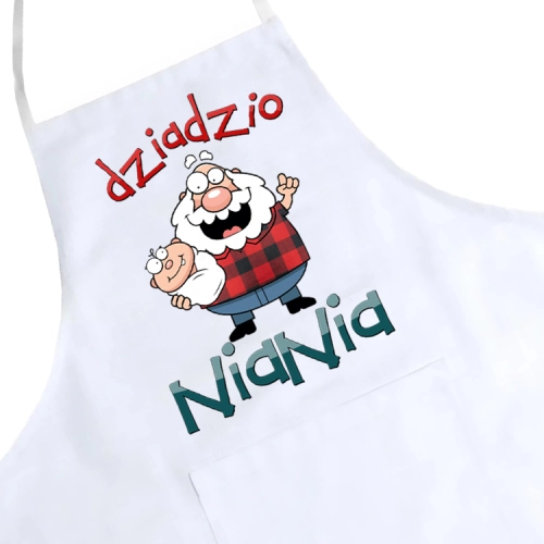 FARTUCH KUCHENNY Z NADRUKIEM PREZENT DZIEŃ DZIADKA