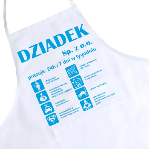 FARTUCH KUCHENNY Z NADRUKIEM PREZENT DZIEŃ DZIADKA