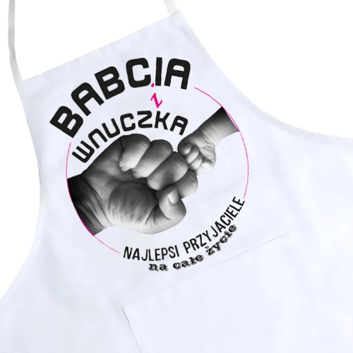 FARTUCH KUCHENNY Z NADRUKIEM PREZENT DZIEŃ BABCI