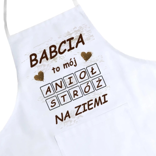 FARTUCH KUCHENNY Z NADRUKIEM PREZENT DZIEŃ BABCI