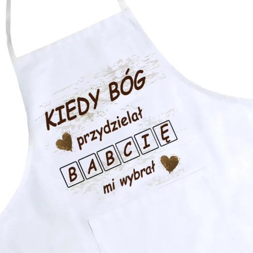 FARTUCH KUCHENNY Z NADRUKIEM PREZENT DZIEŃ BABCI