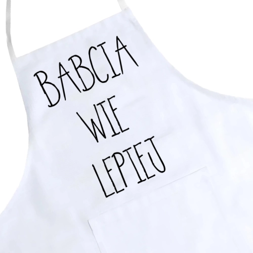 FARTUCH KUCHENNY Z NADRUKIEM PREZENT DZIEŃ BABCI