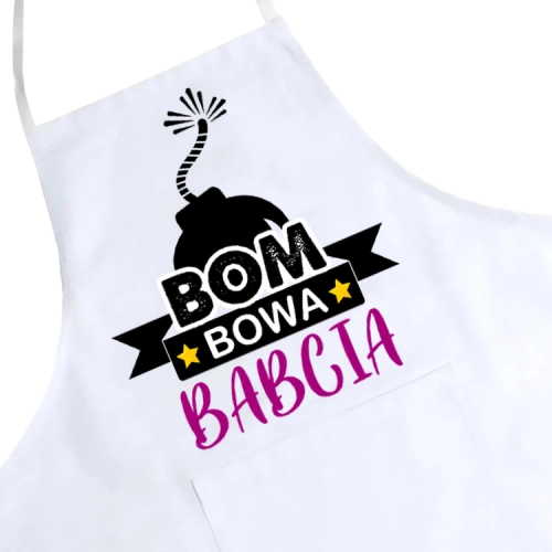 FARTUCH KUCHENNY Z NADRUKIEM PREZENT DZIEŃ BABCI