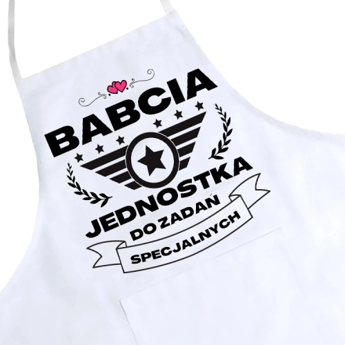 FARTUCH KUCHENNY Z NADRUKIEM PREZENT DZIEŃ BABCI