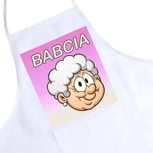 FARTUCH KUCHENNY Z NADRUKIEM PREZENT DZIEŃ BABCI