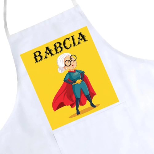 FARTUCH KUCHENNY Z NADRUKIEM PREZENT DZIEŃ BABCI