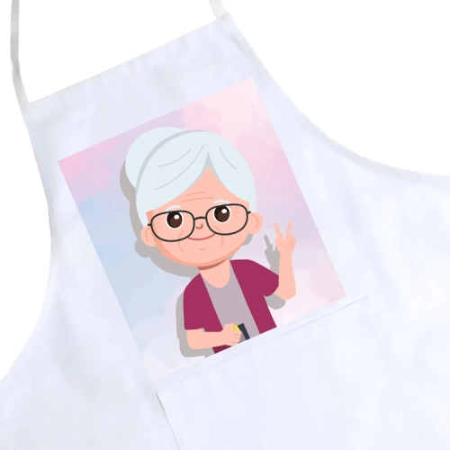 FARTUCH KUCHENNY Z NADRUKIEM PREZENT DZIEŃ BABCI