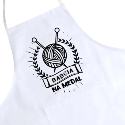 FARTUCH KUCHENNY Z NADRUKIEM PREZENT DZIEŃ BABCI