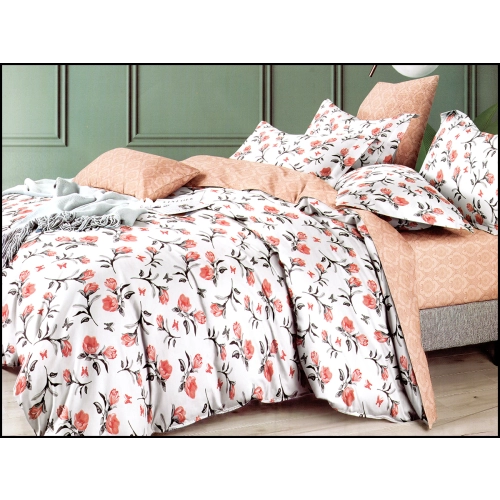 KOMPLET POŚCIELI DWUSTRONNA POŚCIEL 140x200 +2 POSZEWKI + PRZEŚCIERADŁO