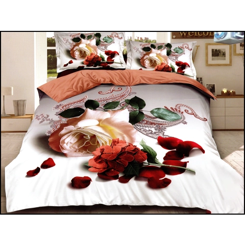 KOMPLET POŚCIELI DWUSTRONNA POŚCIEL 140x200 +2 POSZEWKI + PRZEŚCIERADŁO