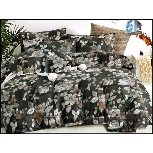 KOMPLET POŚCIELI SATYNA BAWEŁNIANA Z PRZEŚCIERADŁEM POSZWA