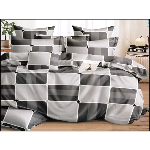 KOMPLET POŚCIELI DWUSTRONNA POŚCIEL 140x200 +2 POSZEWKI + PRZEŚCIERADŁO