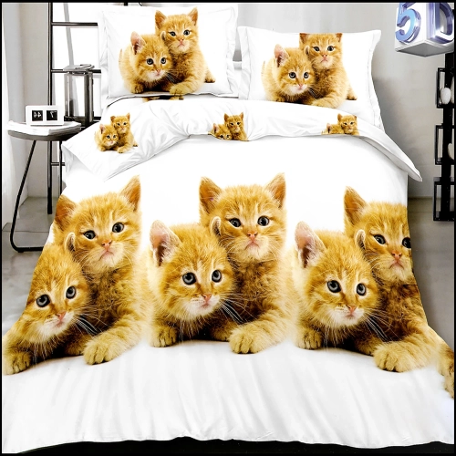 KOMPLET POŚCIELI 3D SATYNA BAWEŁNIANA 2 POSZEWKI 70X80 POSZWA