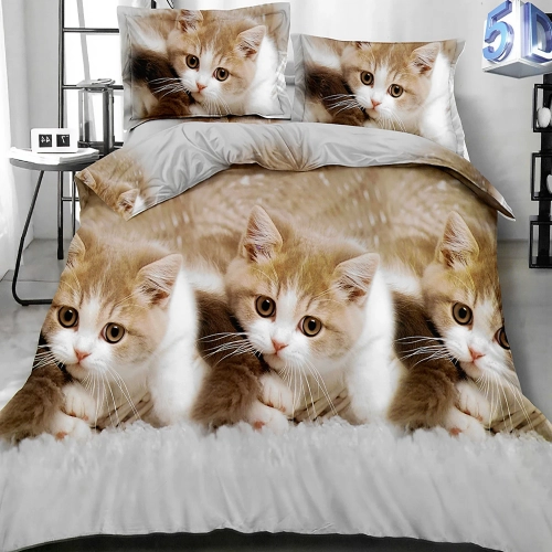 KOMPLET POŚCIELI 3D SATYNA BAWEŁNIANA 2 POSZEWKI 70X80 POSZWA