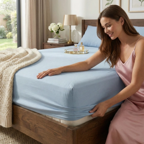 PRZEŚCIERADŁO JERSEY 100X200 Z GUMKĄ GRUBE POLSKIE BŁĘKIT