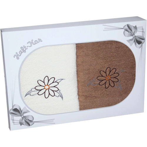 PREZENT KOMPLET DWÓCH RĘCZNIKÓW 70x140 Z HAFTEM