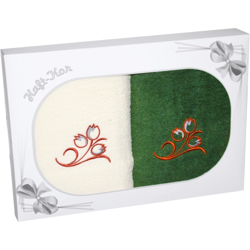 PREZENT KOMPLET DWÓCH RĘCZNIKÓW 70x140 Z HAFTEM