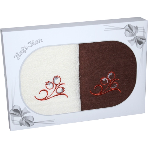 PREZENT KOMPLET DWÓCH RĘCZNIKÓW 70x140 Z HAFTEM