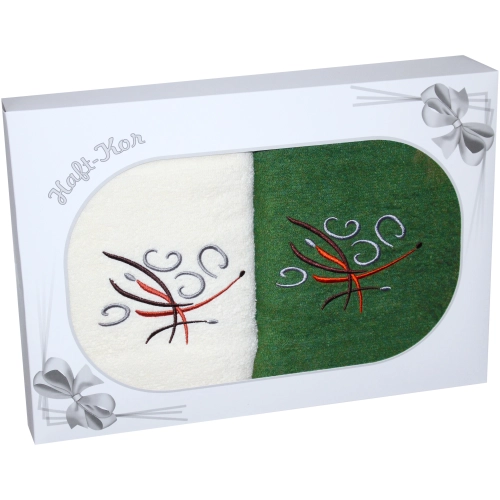 PREZENT KOMPLET DWÓCH RĘCZNIKÓW 70x140 Z HAFTEM