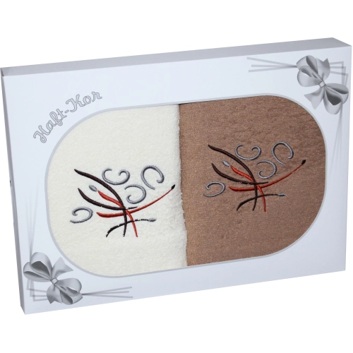 PREZENT KOMPLET DWÓCH RĘCZNIKÓW 70x140 Z HAFTEM