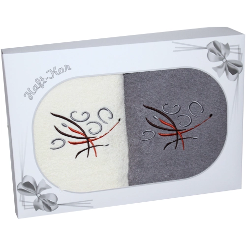 PREZENT KOMPLET DWÓCH RĘCZNIKÓW 70x140 Z HAFTEM