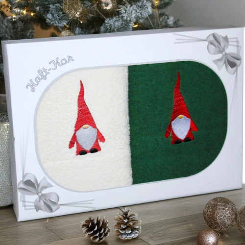 ŚWIĄTECZNY KOMPLET DWÓCH RĘCZNIKÓW 70x140 PREZENT ŚWIĘTA SKRZAT