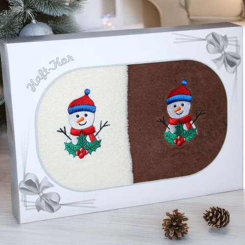 ŚWIĄTECZNY KOMPLET DWÓCH RĘCZNIKÓW 70x140 PREZENT ŚWIĘTA BAŁWAN