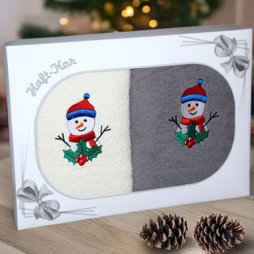 ŚWIĄTECZNY KOMPLET DWÓCH RĘCZNIKÓW 70x140 PREZENT ŚWIĘTA BAŁWAN