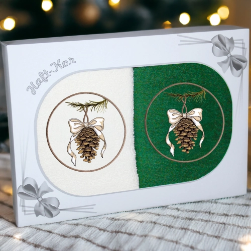 LUKSUSOWY ŚWIĄTECZNY KOMPLET RĘCZNIKÓW 70x140 PREZENT ŚWIĘTA RĘCZNIKI