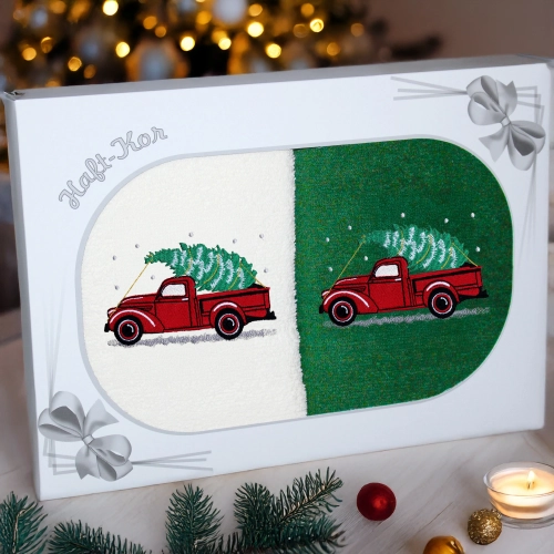 LUKSUSOWY ŚWIĄTECZNY KOMPLET RĘCZNIKÓW 70x140 PREZENT ŚWIĘTA RĘCZNIKI