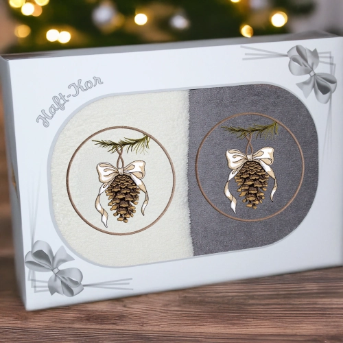 LUKSUSOWY ŚWIĄTECZNY KOMPLET RĘCZNIKÓW 70x140 PREZENT ŚWIĘTA RĘCZNIKI