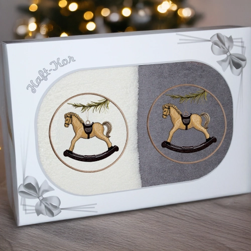 LUKSUSOWY ŚWIĄTECZNY KOMPLET RĘCZNIKÓW 70x140 PREZENT ŚWIĘTA RĘCZNIKI