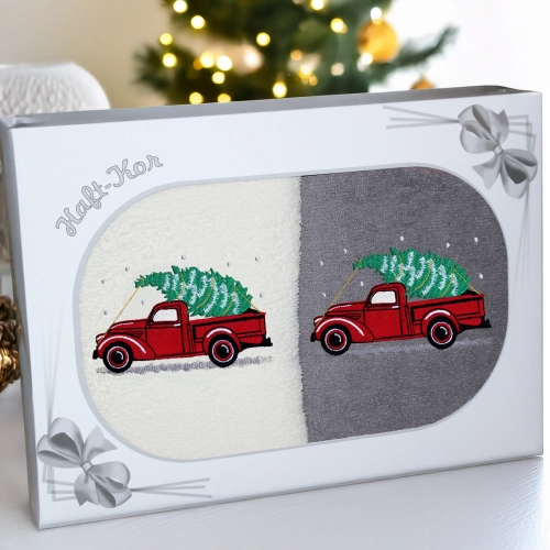 LUKSUSOWY ŚWIĄTECZNY KOMPLET RĘCZNIKÓW 70x140 PREZENT ŚWIĘTA RĘCZNIKI