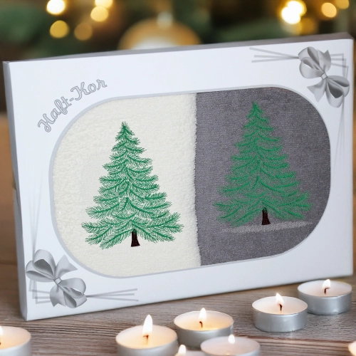 LUKSUSOWY ŚWIĄTECZNY KOMPLET RĘCZNIKÓW 70x140 PREZENT ŚWIĘTA RĘCZNIKI