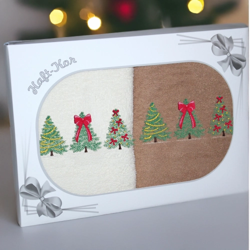 LUKSUSOWY ŚWIĄTECZNY KOMPLET RĘCZNIKÓW 70x140 PREZENT ŚWIĘTA RĘCZNIKI