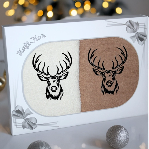 LUKSUSOWY ŚWIĄTECZNY KOMPLET RĘCZNIKÓW 70x140 PREZENT ŚWIĘTA RĘCZNIKI