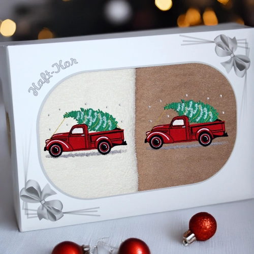 LUKSUSOWY ŚWIĄTECZNY KOMPLET RĘCZNIKÓW 70x140 PREZENT ŚWIĘTA RĘCZNIKI