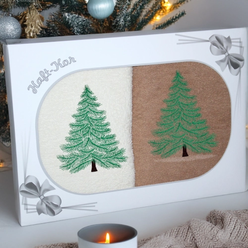 LUKSUSOWY ŚWIĄTECZNY KOMPLET RĘCZNIKÓW 70x140 PREZENT ŚWIĘTA RĘCZNIKI