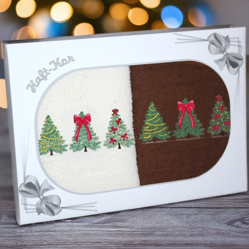 LUKSUSOWY ŚWIĄTECZNY KOMPLET RĘCZNIKÓW 70x140 PREZENT ŚWIĘTA RĘCZNIKI